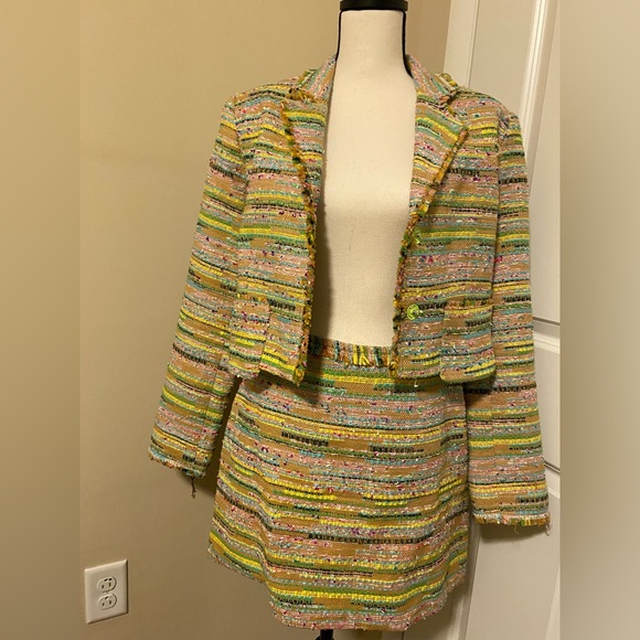 Bright Multicolor Tweed Beach Jacket Size 8 - Picture 4 of 11
